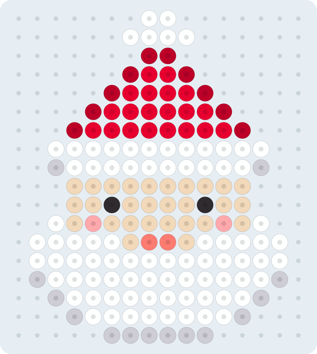 Santa Claus: patrón de hama beads (2,6 mm, 16×18 cuentas, 8 colores)