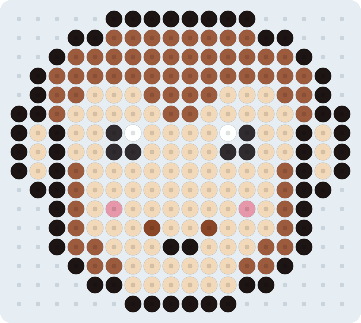 さる（申・干支）のアイロンビーズ図案（2.6mm・18×16粒・7色）