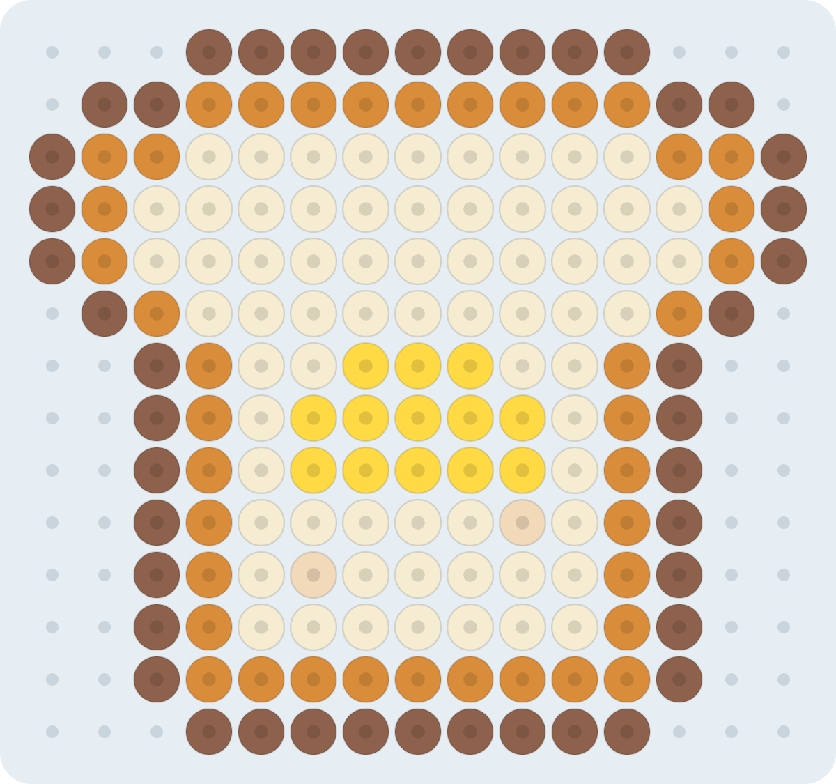 食パンのアイロンビーズ図案(2.6mm・15×14粒・5色)