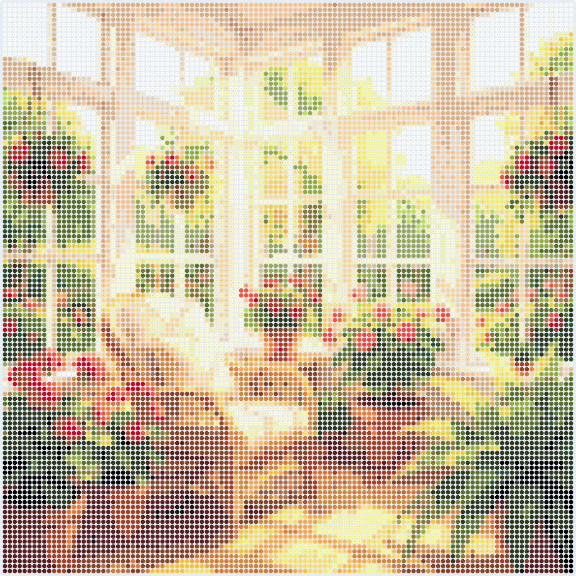 Sunny Flower Room Perler bead pattern (2.6 mm, 116×116 beads, 55 colors)