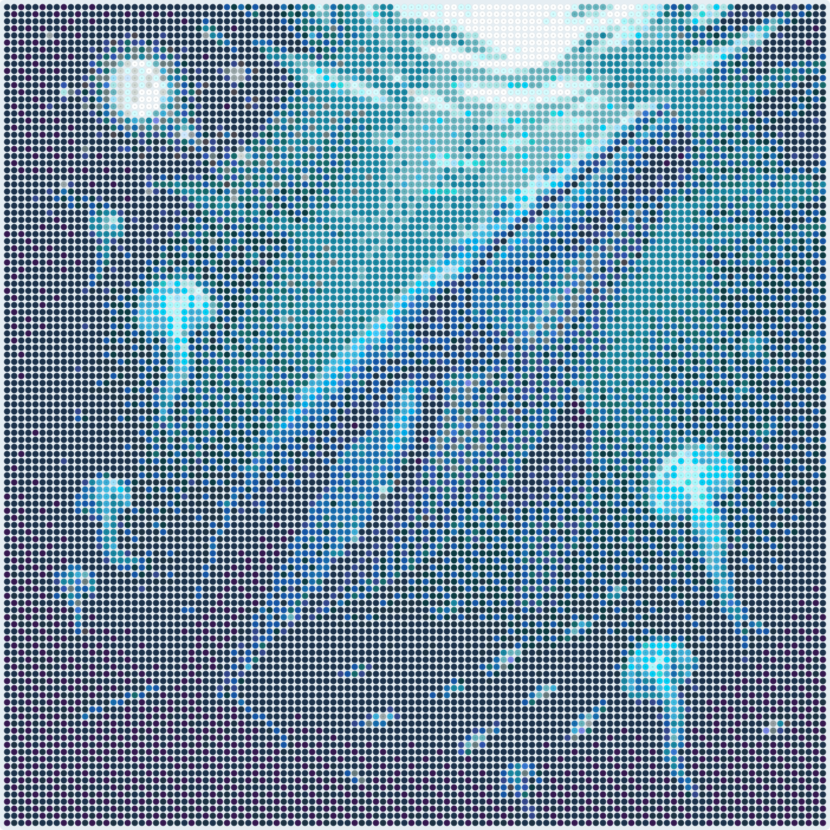 Whale in a Sea of Stars Perler bead pattern (2.6 mm, 116×116 beads, 31 colors)