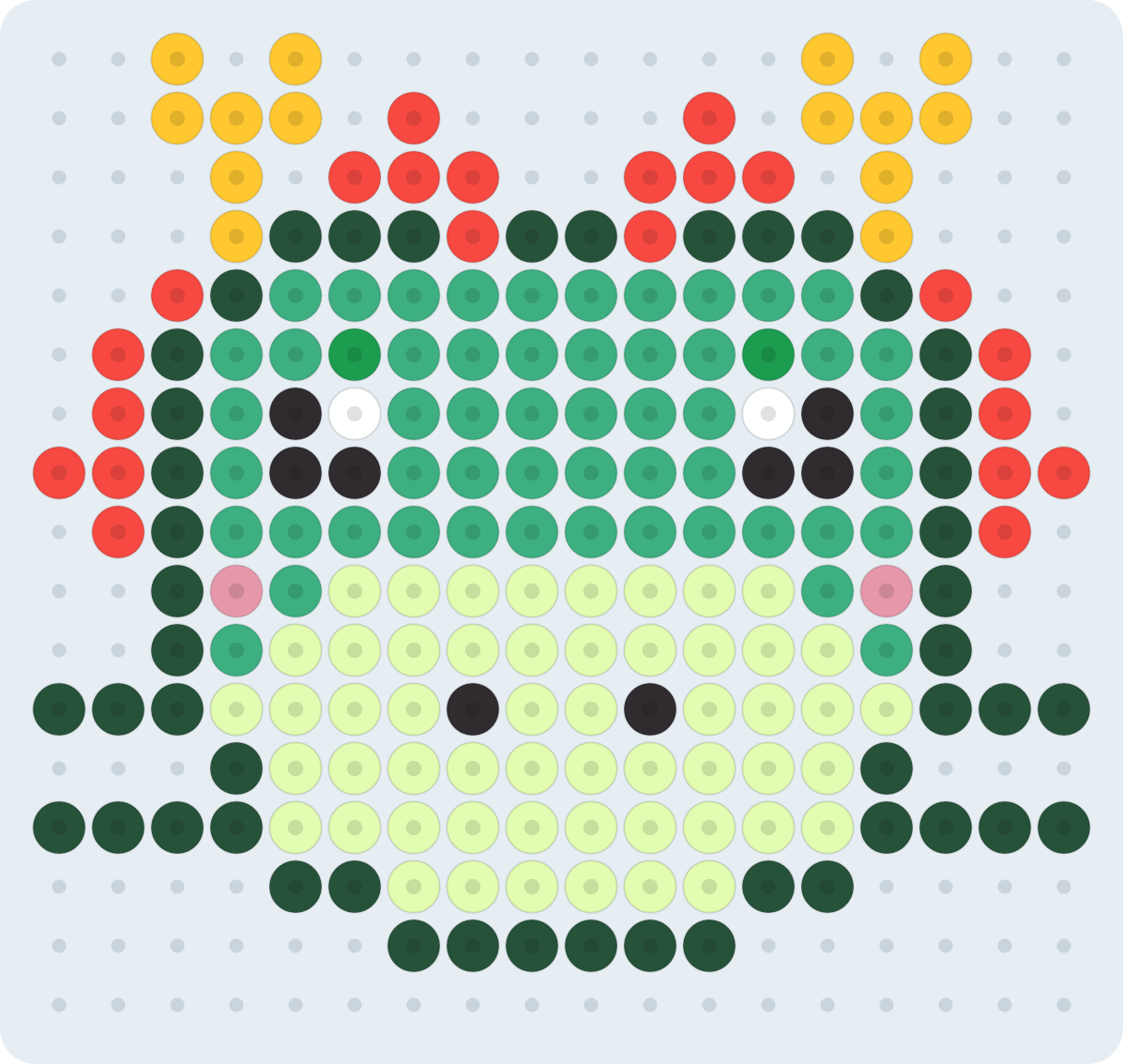 たつ（辰・干支）のアイロンビーズ図案（2.6mm・18×17粒・9色）