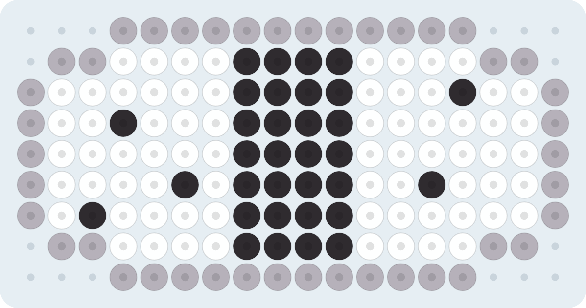 俵おにぎりのアイロンビーズ図案（2.6mm・18×9粒・3色）
