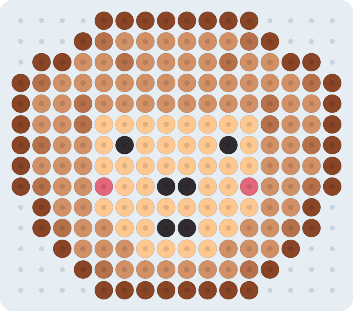 Caniche toy: patrón de hama beads (2,6 mm, 16×14 cuentas, 6 colores)