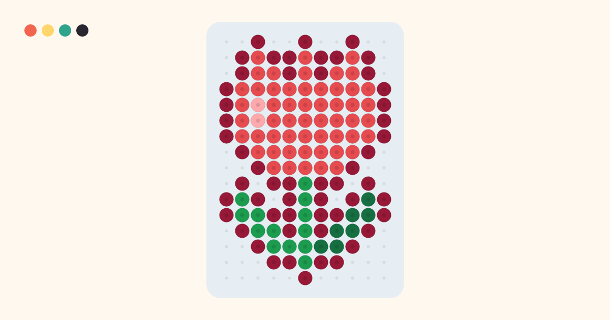 Tulip fuse bead pattern (11×16 beads, 5 colors)