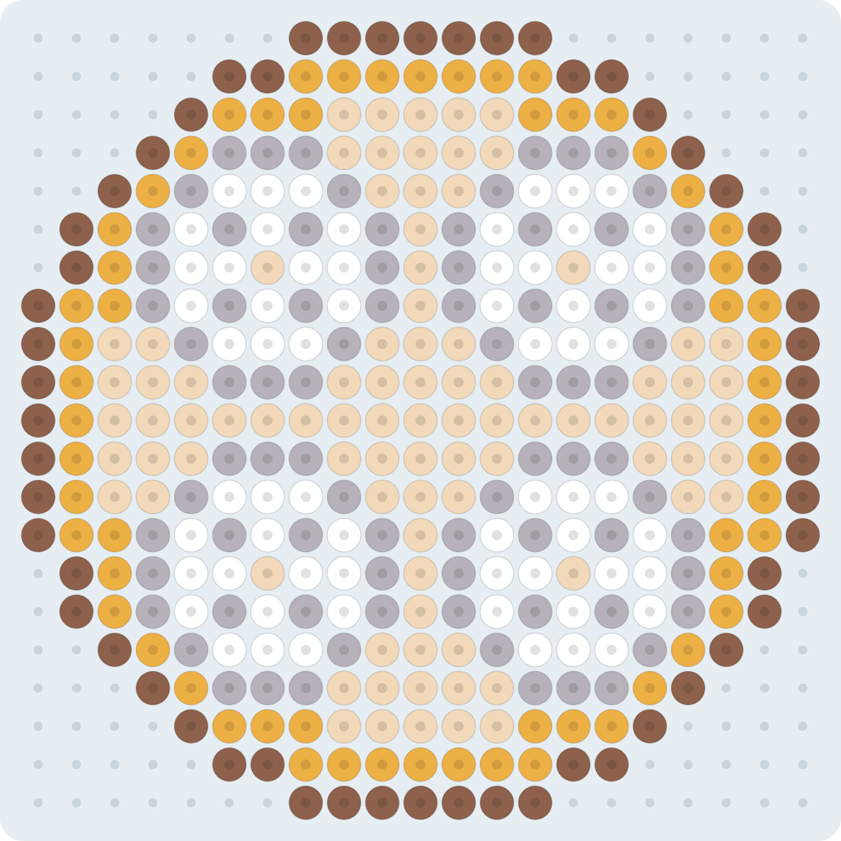小籠包(せいろ)のアイロンビーズ図案(2.6mm・21×21粒・5色)