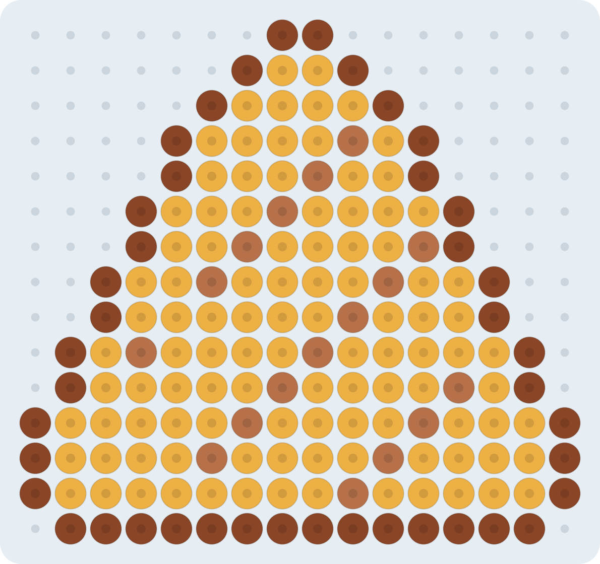Yaki Onigiri (Grilled Rice Ball) Perler bead pattern (2.6 mm, 16×15 beads, 3 colors)