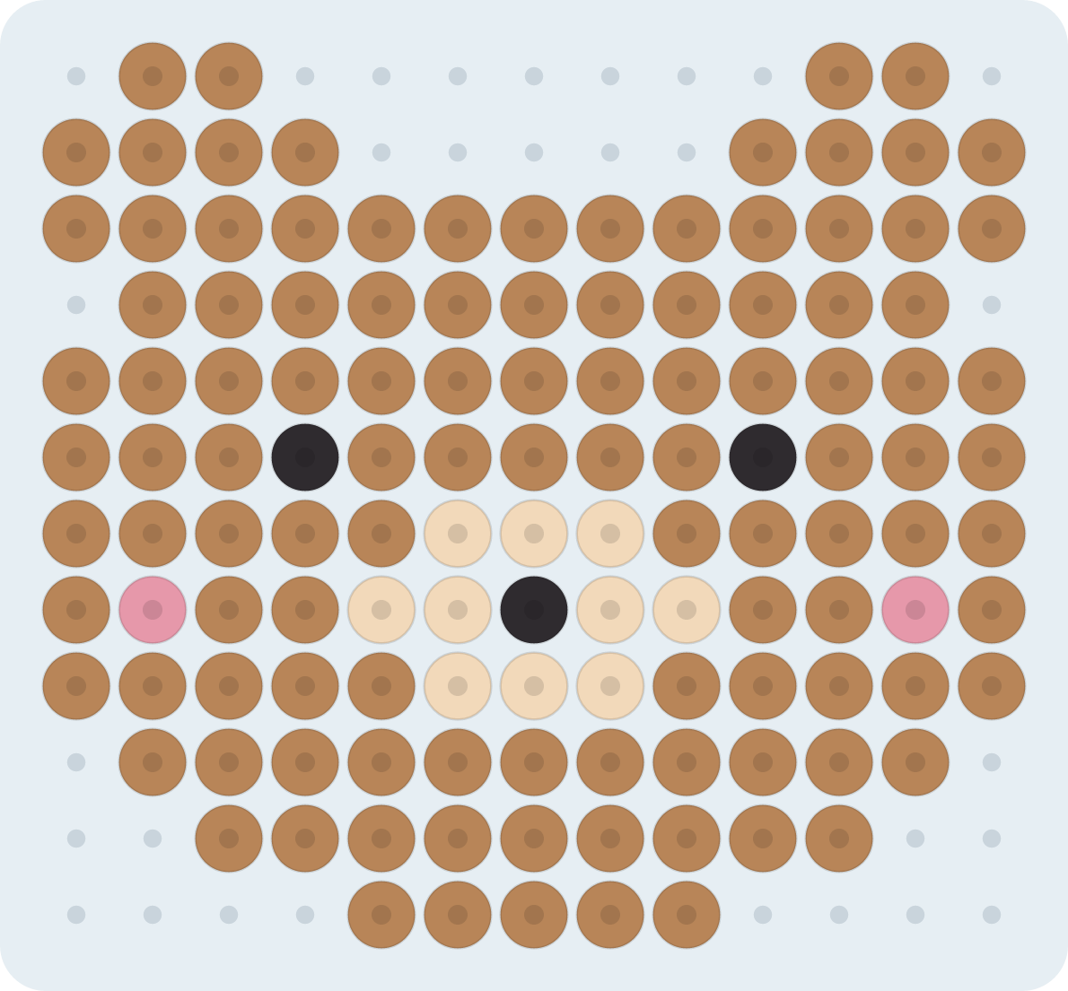 ゆるいくまのアイロンビーズ図案(2.6mm・13×12粒・4色)