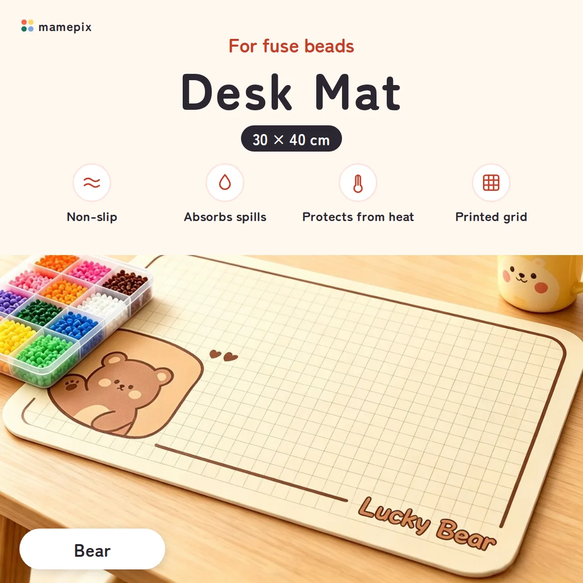 Bead desk mat (Bear)